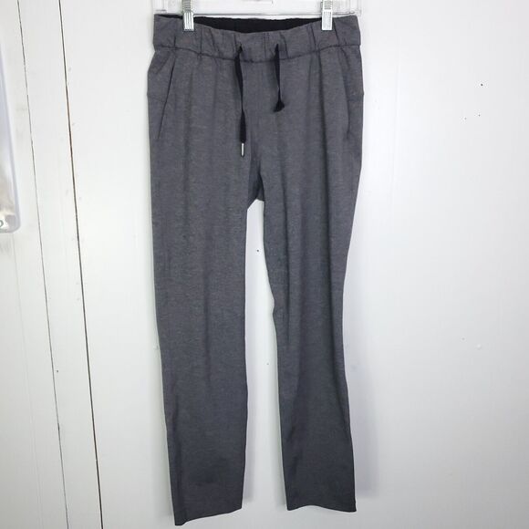 Lululemon Pants Womens 4 On The Fly Heathered Black Pull On Ankle Athleisure - Picture 1 of 9